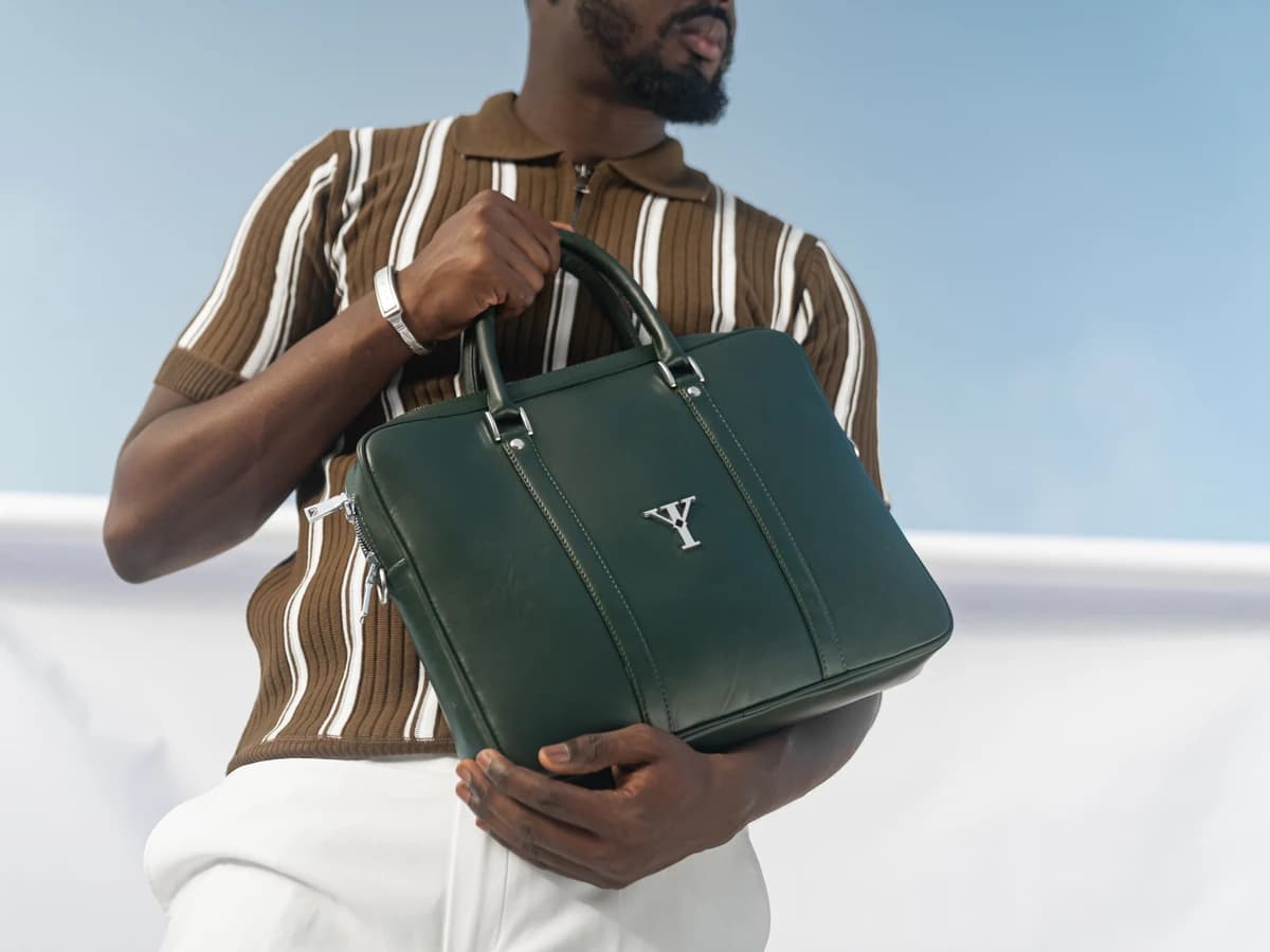 Cartable Cuir Vert — Cuir pleine fleur vert forêt